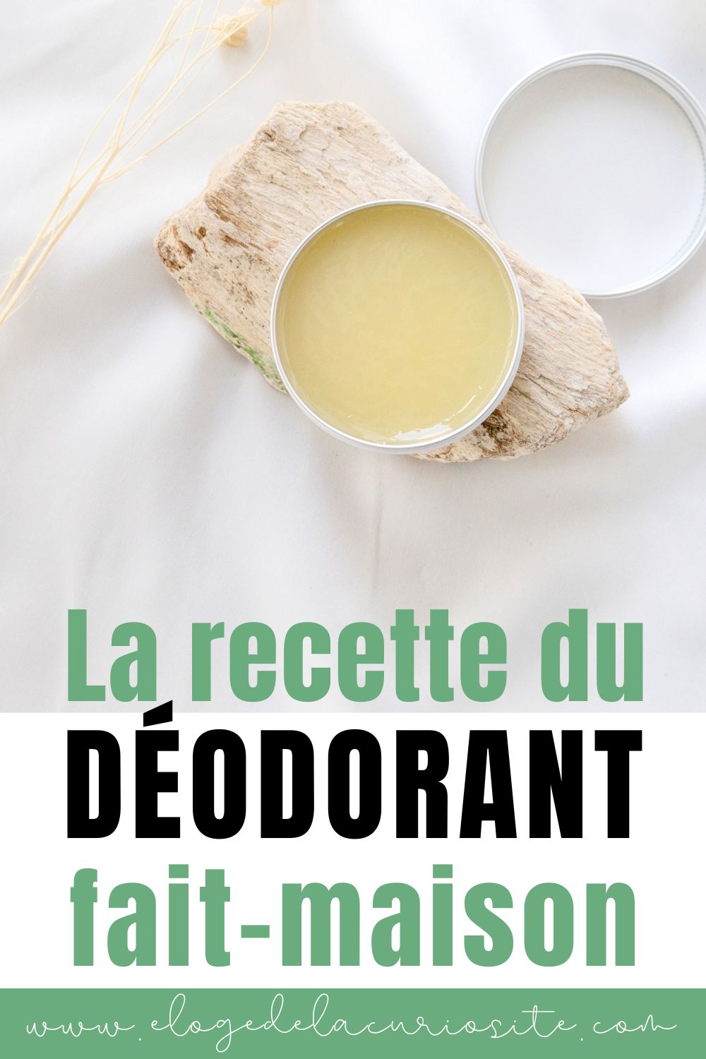 image montrant la recette du déodorant solide maison à base d’huile de coco et de bicarbonate