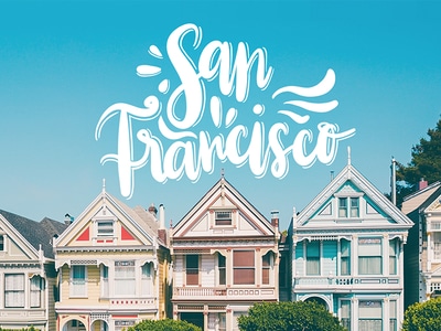 san francisco houses lettering by Miruna Sfia