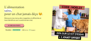idée cadeau chat nourriture criquette pâtées menu lpersonnalisé noël